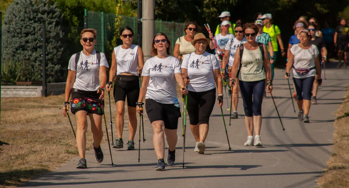 Inne sporty, Maszerowali kijami nadwiślańskich ścieżkach - zdjęcie, fotografia