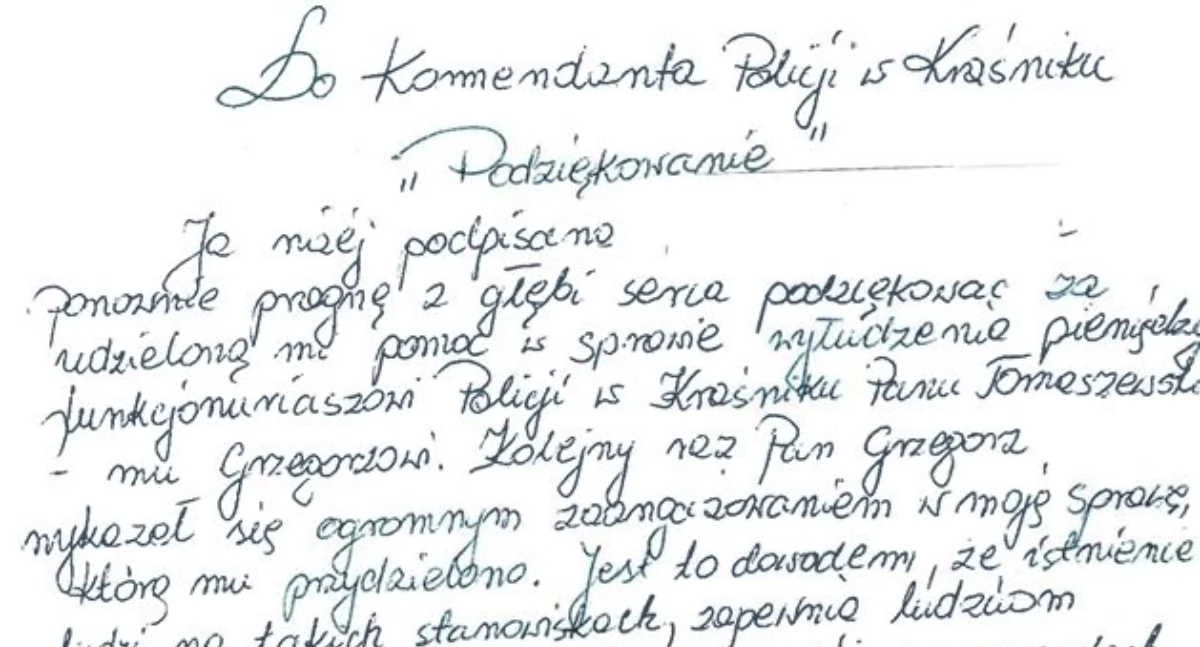 Policja, Policjanci pomogli odzyskać pieniądze Napisała podziękowaniem - zdjęcie, fotografia